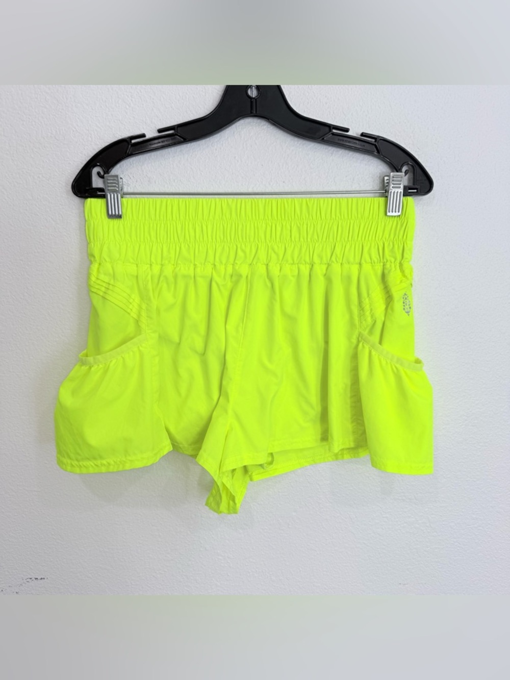 FP Movement Get Your Flirt On Shorts High Waisted Neon Yellow Womens Size Medium
